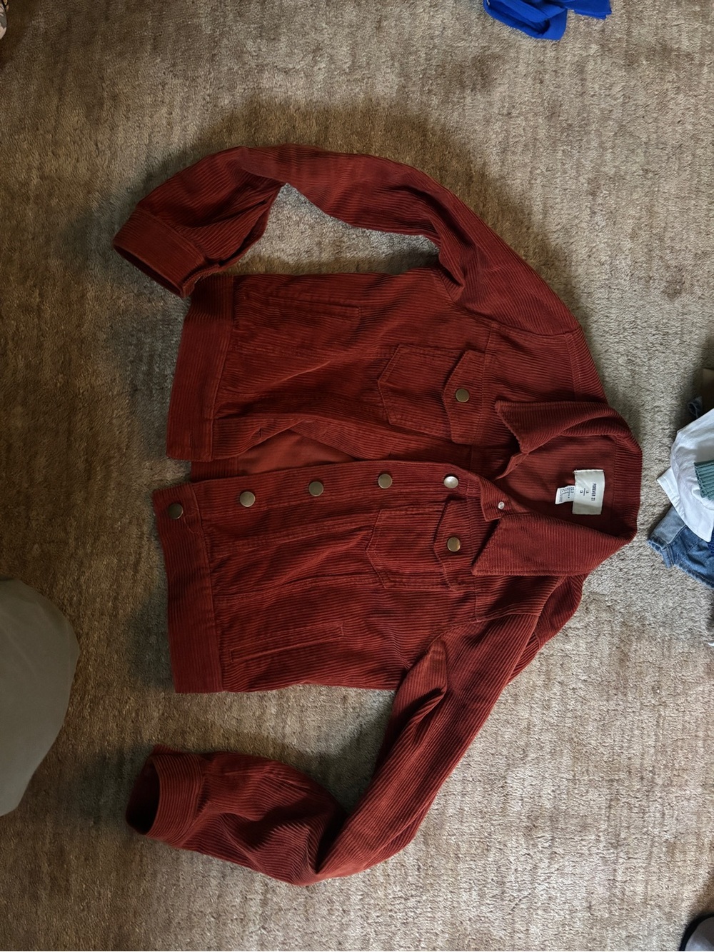 Forever 21 Women's Corduroy Jacket in Rust